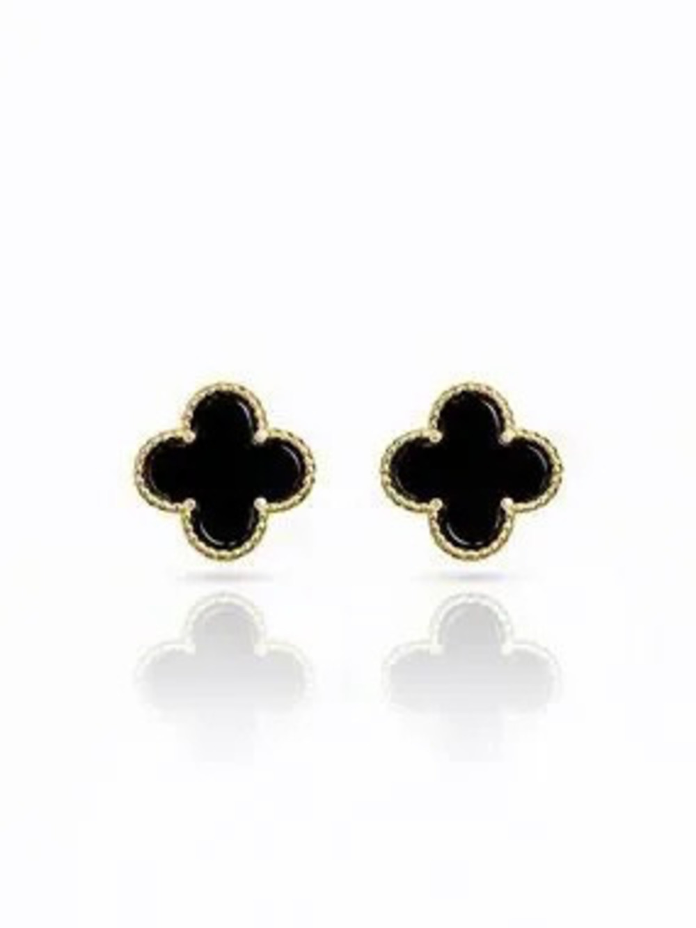 Clover Black Stud Earrings